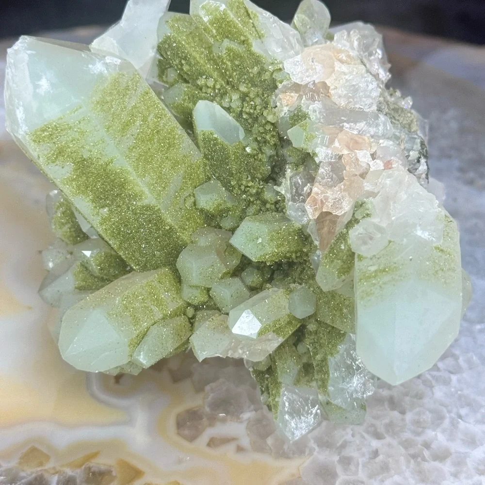 Rare Epidote on Quartz Cluster Turkey - Picture 10 of 10